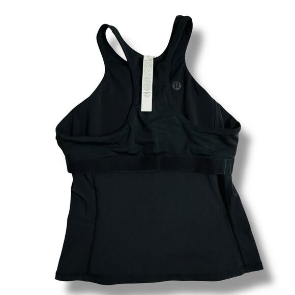 Lululemon V Neck Tennis Tank Top Black Size 8 Built In Bra Excellent Condition - Picture 4 of 7